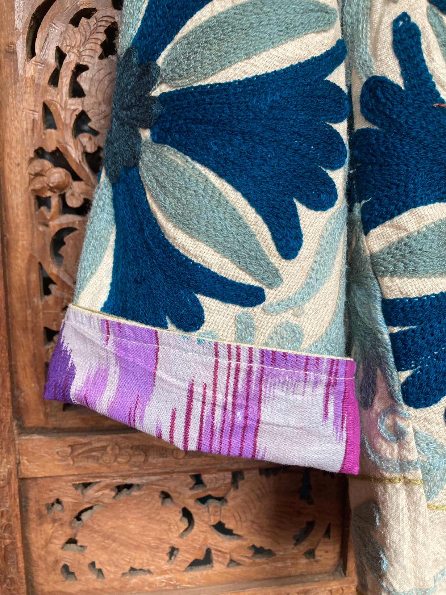 Embroidered Suzani Jacket - Teal